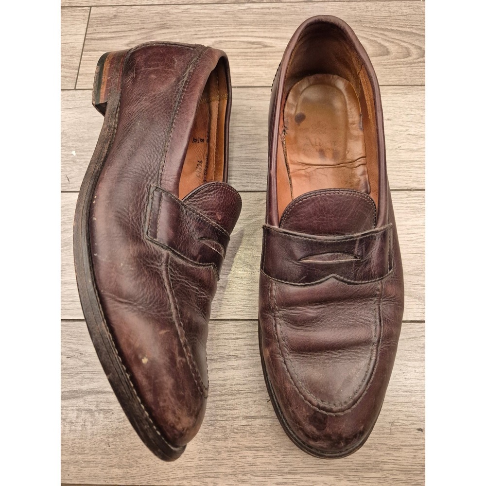 Alden New England Mens Brown Leather Penny Loafers Dress Shoes 9694 Sz 11.5 B/D - Picture 2 of 16